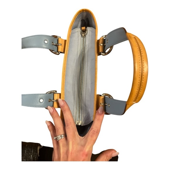 COACH Tan and Black Leather Tote Bag VINTAGE - Picture 4 of 7